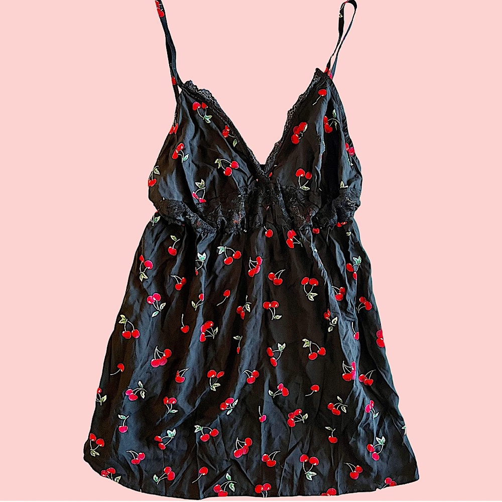 Women’s Cherry Print Slip Nightdress